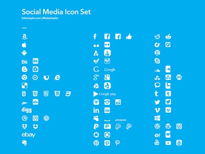 Einfache Social-Media-Symbole