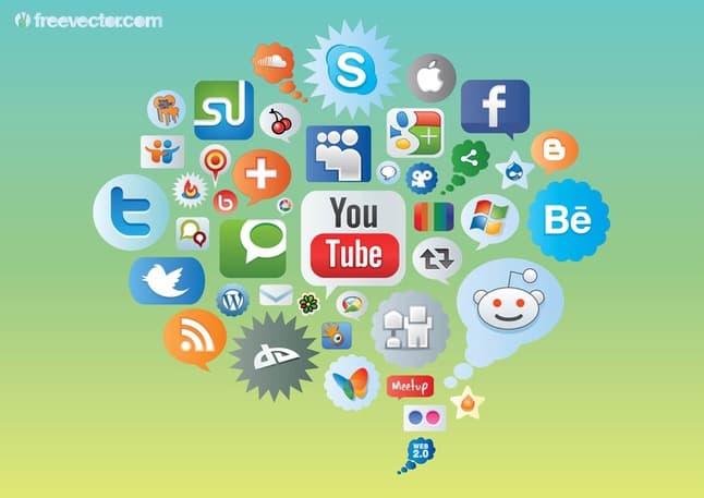 Coole Social-Media-Icons-Vektoren
