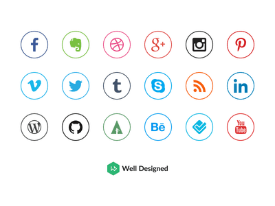 20 Social-Media-Icons Freebie