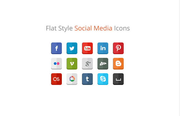 30 kostenlose flache Social-Media-Symbole