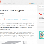 Cómo crear un widget de pestaña en WordPress