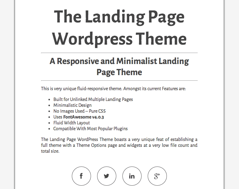 Das Landingpage-Theme