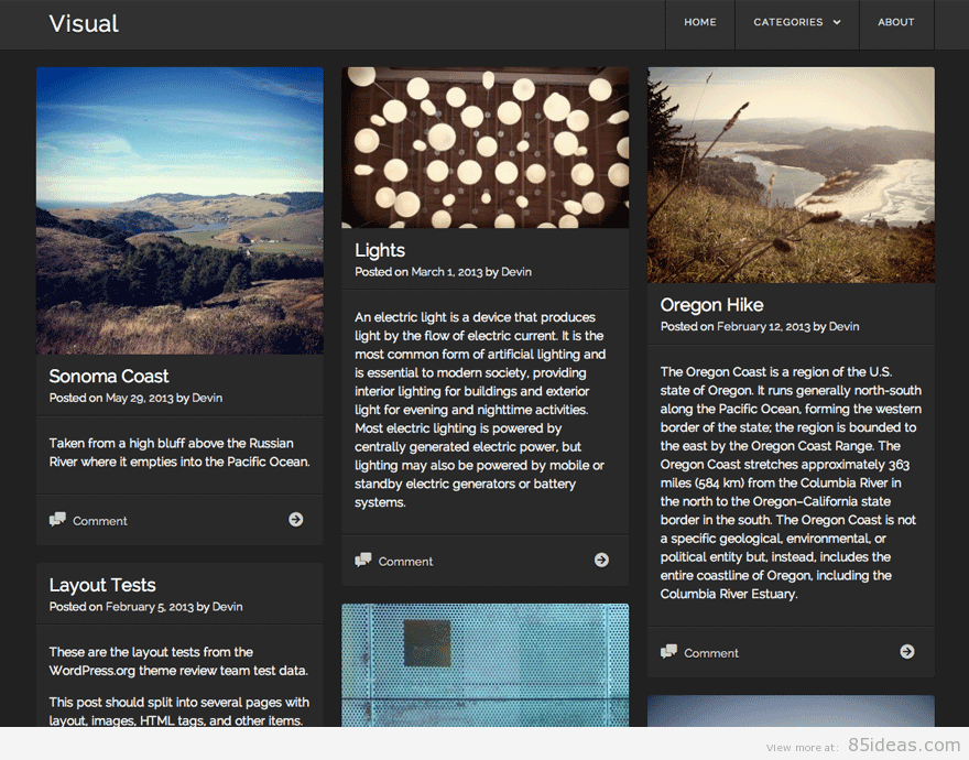 Visuelles kostenloses WordPress-Theme