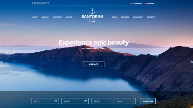 Santorini Resort WordPress-Theme