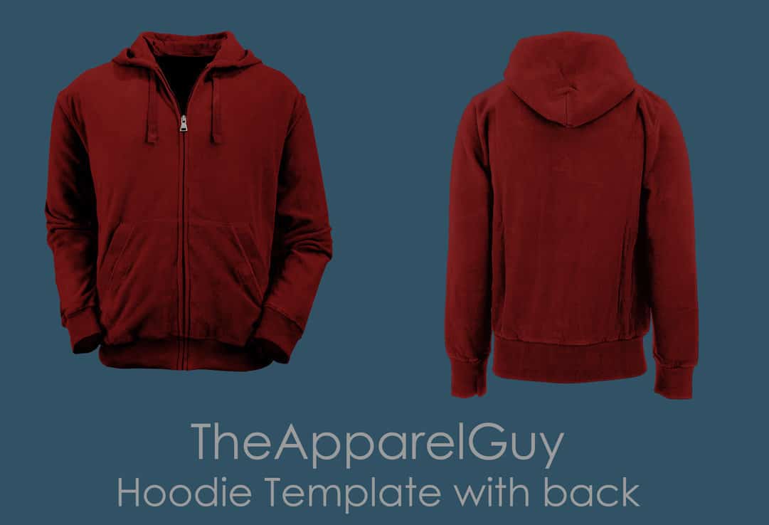 Front- und Rücken-Hoodie-Emplate