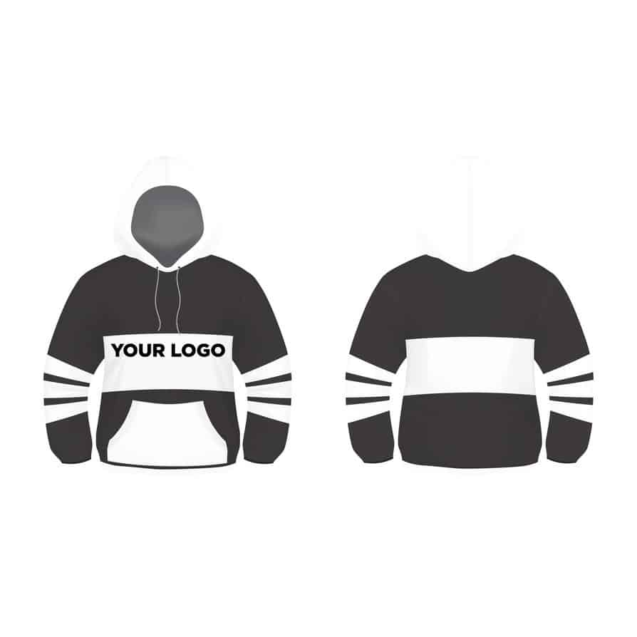 Schwarz-Weiß-Hoodie-Design-Vektor-Vorlage
