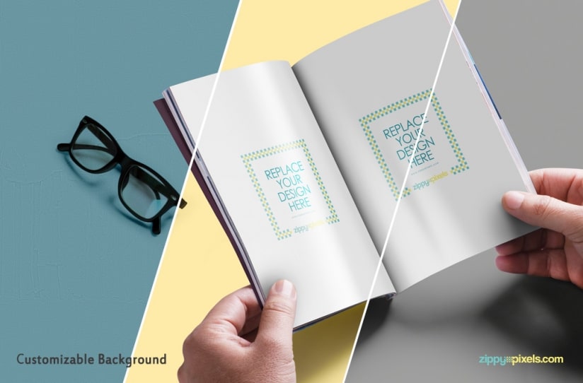 Kostenloses PSD-Mockup für ein Magazin in Digest-Größe