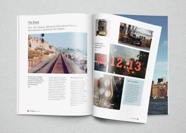 Zeitschriftenmodell mit Fotos Free Psd