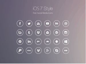 Symbole für soziale Medien im iOS7-Stil