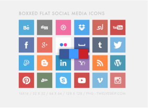 Boxxed flache Social-Media-Symbole