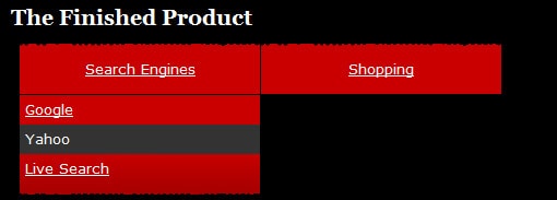 jquery-css-Beispiel-Dropdown-Menü