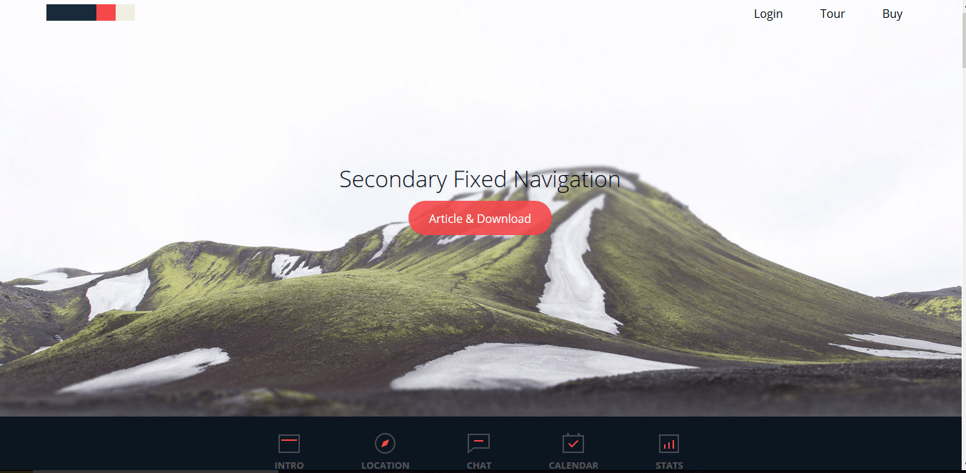 Sekundäre feste Navigation