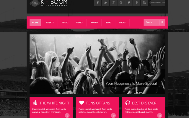 4-K-BOOM - Responsives WordPress-Theme für Events und Musik