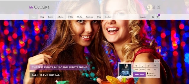 8-Clubix - WordPress-Theme für Nachtleben, Musik und Veranstaltungen
