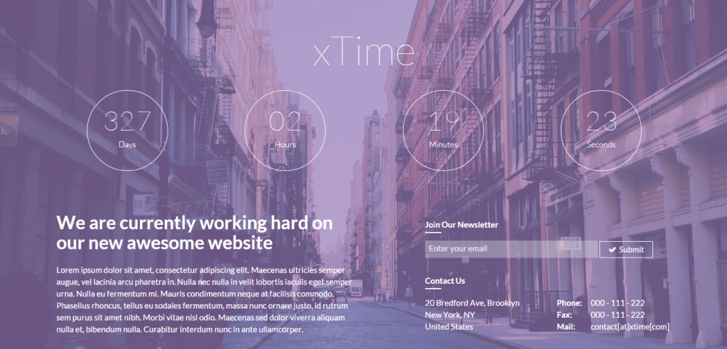 Tema WordPress xTime em construção