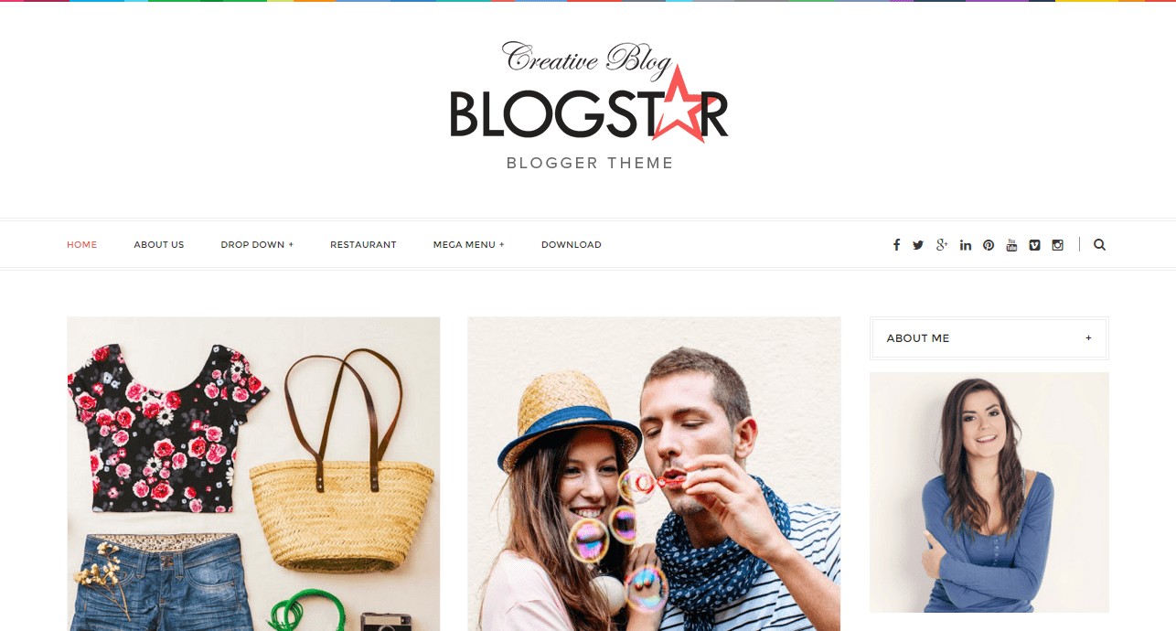 Modèle de blogueur réactif Blogstar