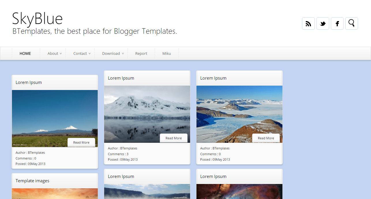 Modèle SkyBlue Blogspot