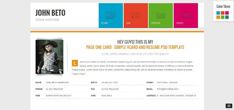 temas wordpress vcard