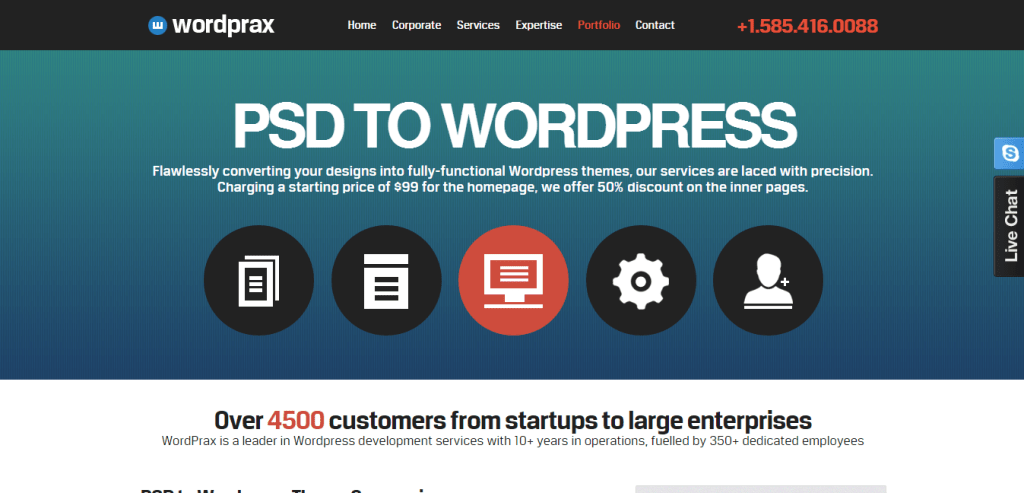 WordPress Hizmetine En İyi PSD