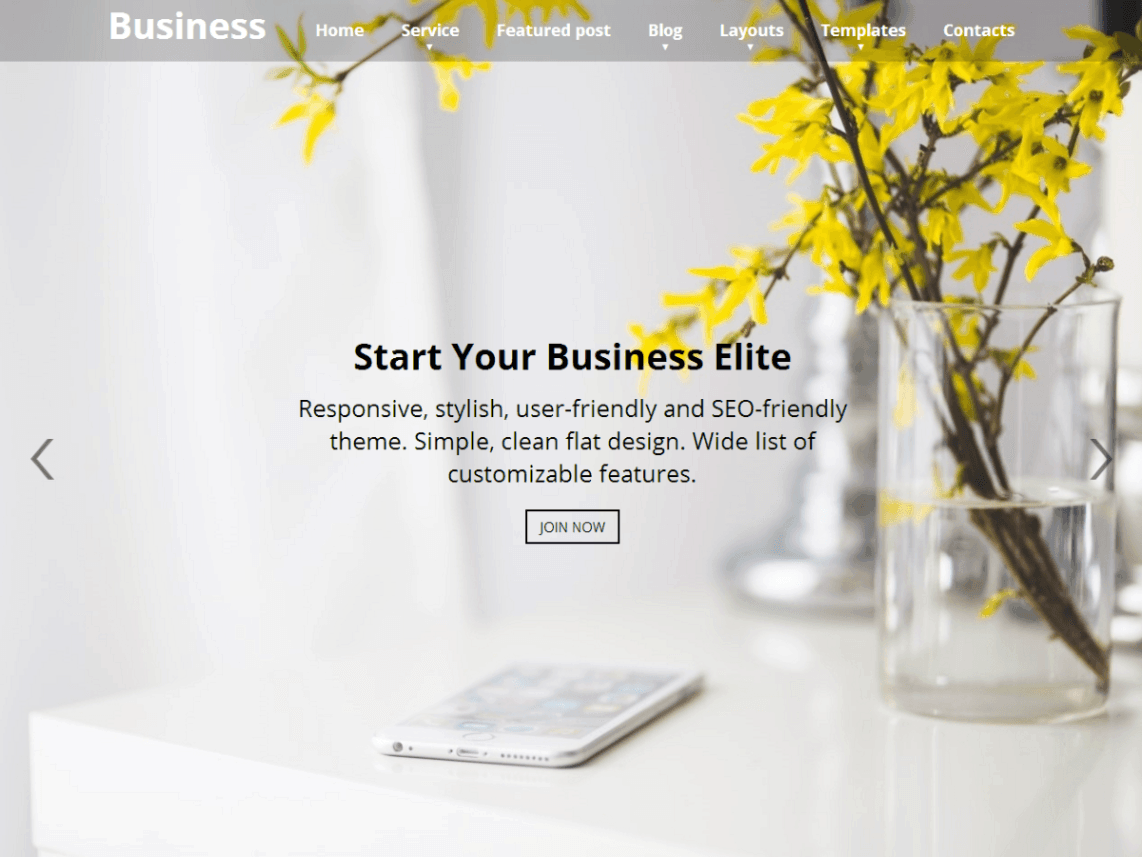 Tema WordPress Business Elite Web Dorado