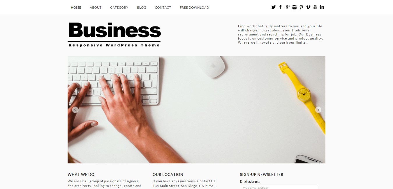 Tema WordPress gratuită pentru afaceri responsive