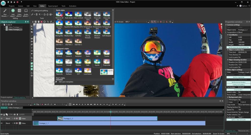 VSDC - Software gratuit de editare video pentru Windows