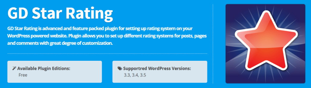Plugin GD Star Rating