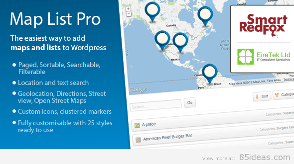 Plugin direktori lokasi Map List Pro
