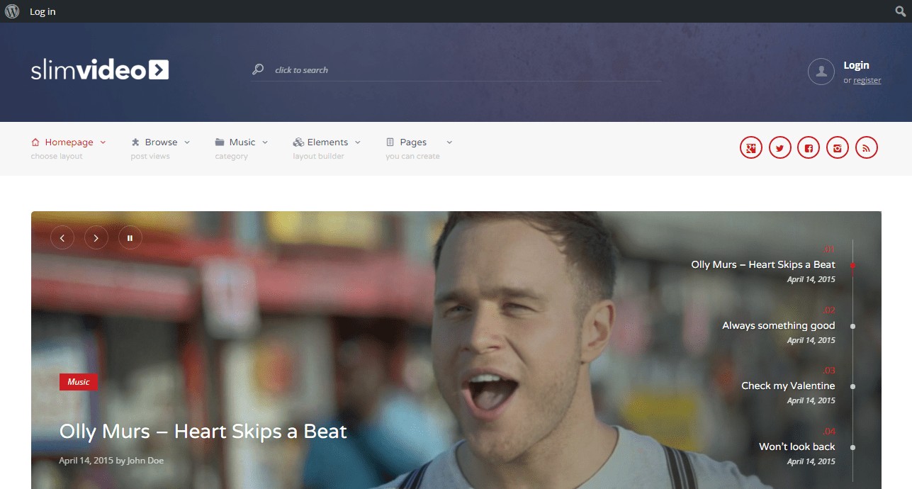 Slimvideo WordPress-Theme