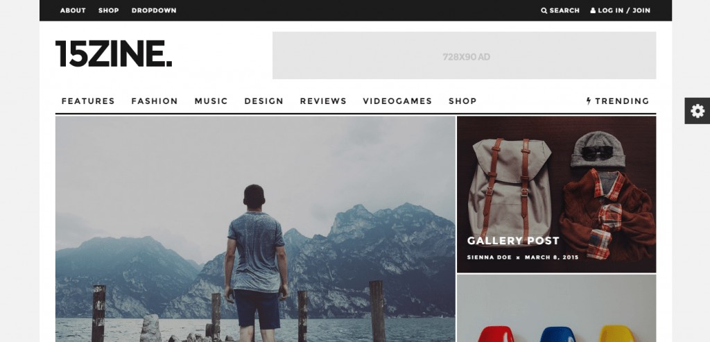Tema de la revista 15Zine WordPress