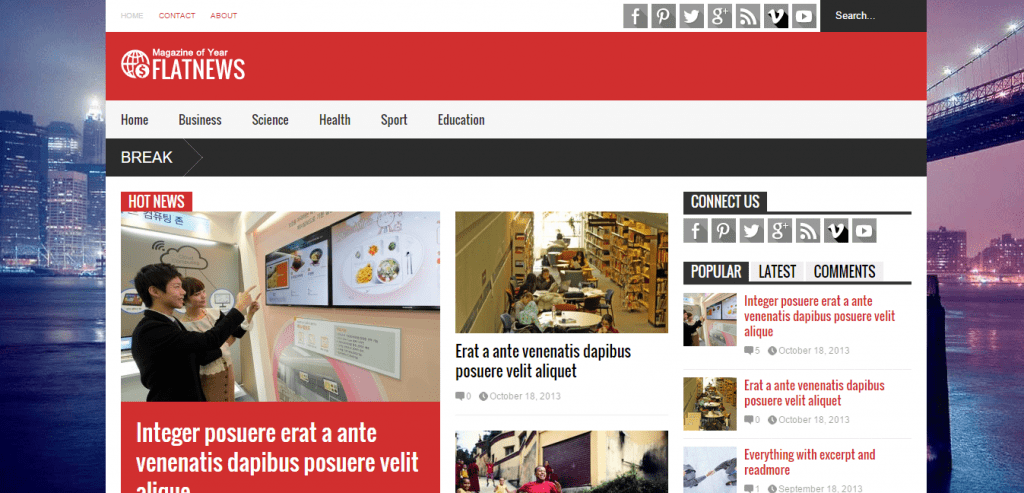 Tema de WordPress de noticias planas
