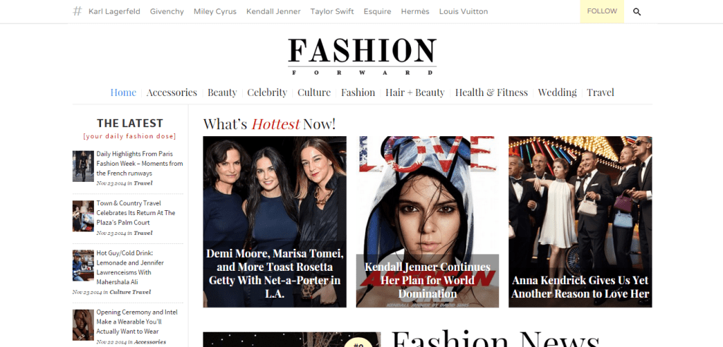 Tema de revista de moda