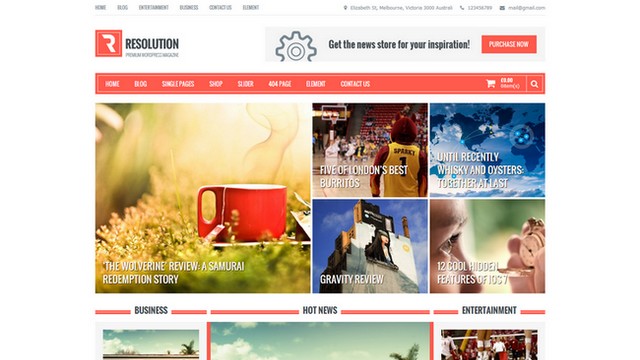 Resolution Free Magazine WordPress Theme