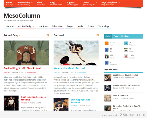 Tema gratuito MesoColumn