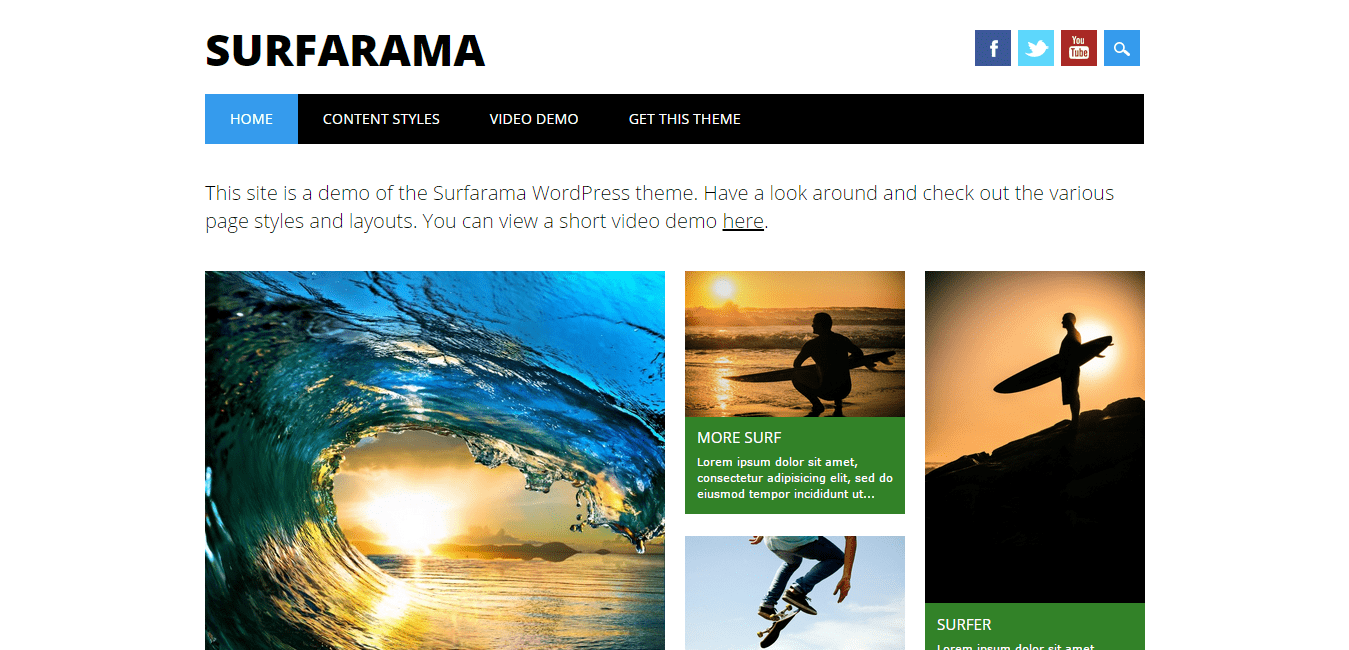 Tema WordPress Surfarama