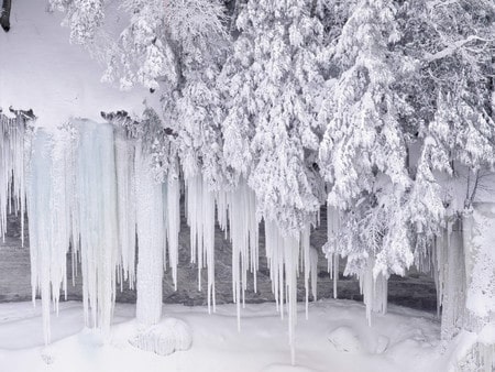 Frostige Wintereiszapfen