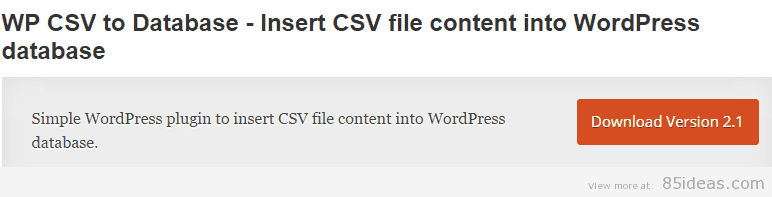 WP CSV vers la base de données
