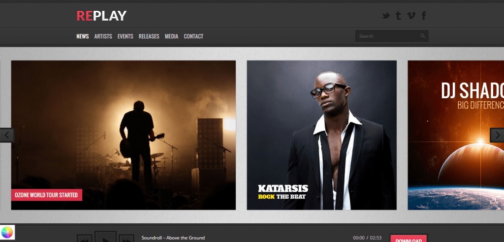 Replay Music WordPress Theme
