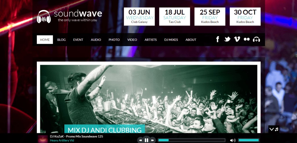 Tema WordPress SoundWave