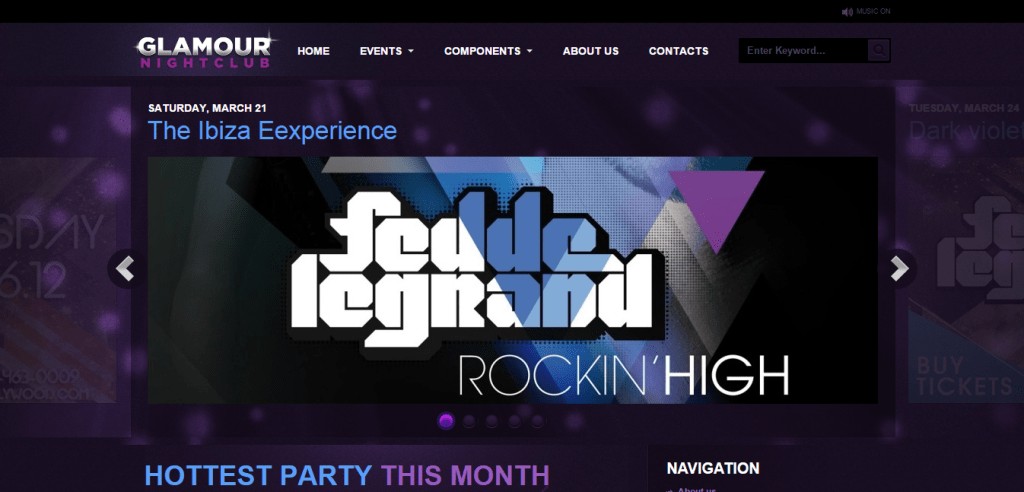 Glamour Nightclub WordPress Theme
