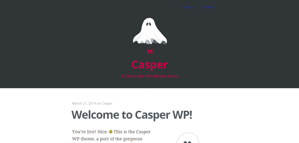 Tema WordPress gaya Casper Ghost