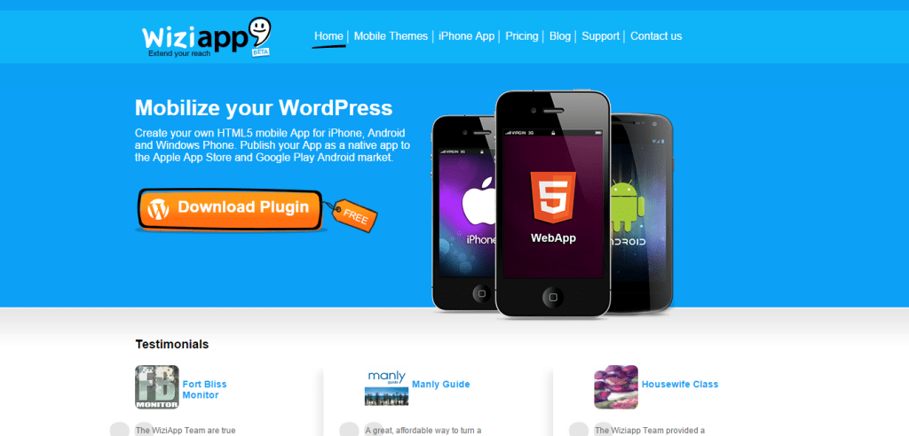 Plugin d'application iPhone WiziApp WordPress