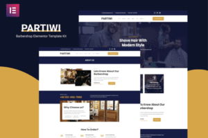 Partiwi-Barbershop-Elementor-Template Beauty Salon Theme - Best Hair Salon/Beauty WordPress Themes