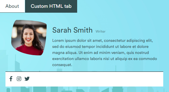 Exemplo de guia HTML personalizado