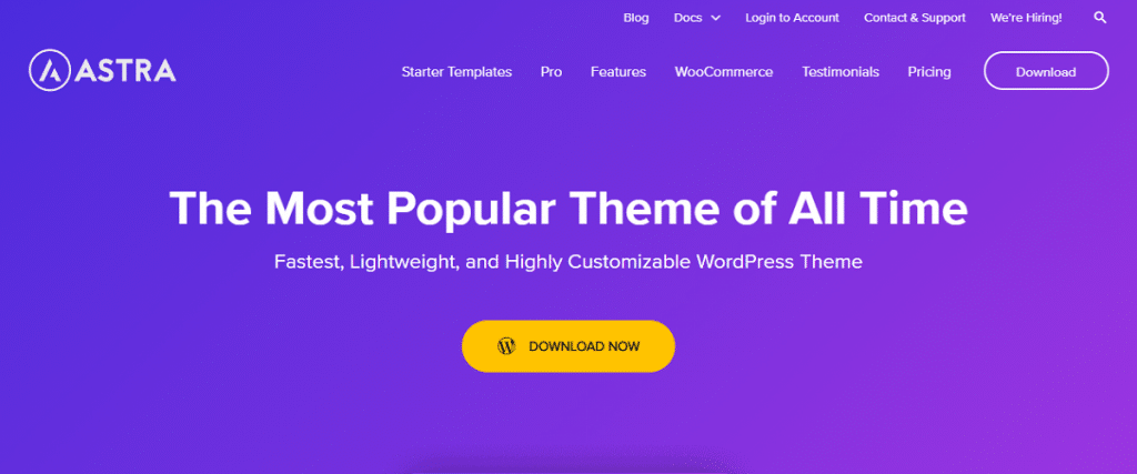 블로거를 위한 Astra 무료 WordPress 테마