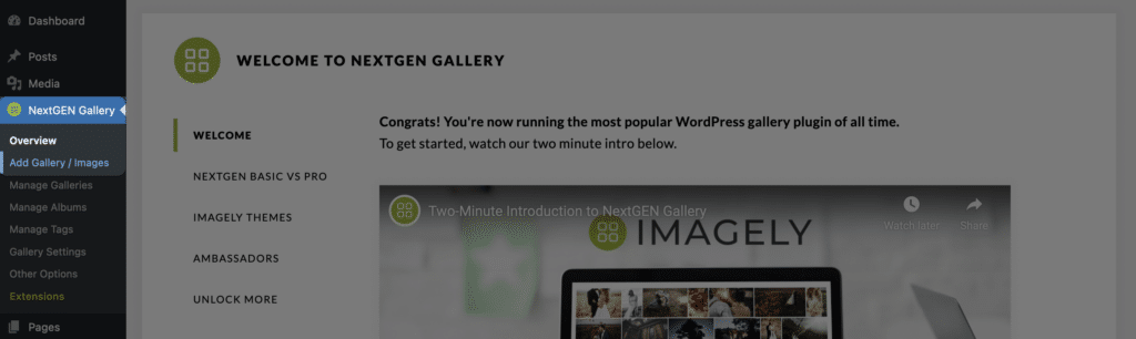 如何使用 NextGEN Gallery 在 WordPress 中创建照片库 - 第 2 步