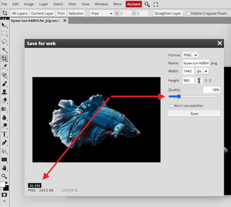 Photopeaによる画像の最適化-出典:Photopea