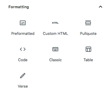 Bloki formatujące edytora Gutenberga.