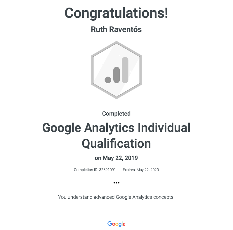 个人 Google Analytics（分析）证书
