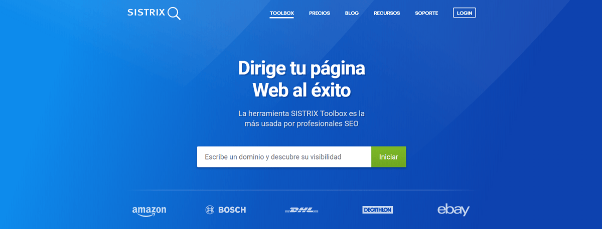 Sistrixのホームページ。